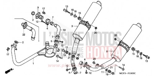 EXHAUST MUFFLER VTR1000SP5 de 2005